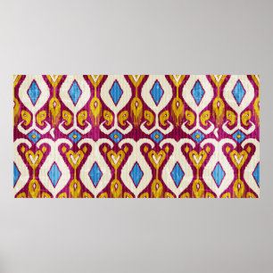 Affiche Motif en tissu ikat traditionnel