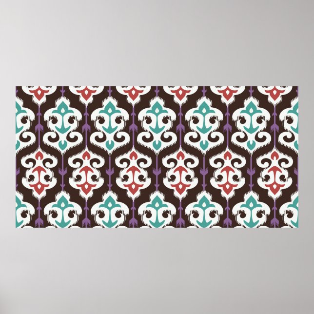 Affiche Motif en tissu oriental sans soudure (Devant)