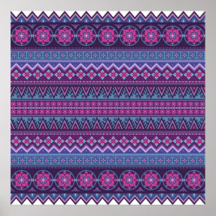 Affiche motif ethnique Abstrait, vintag ornemental