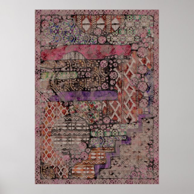 Affiche Motif Ethno Abstrait - Folklore Art 1 (Devant)
