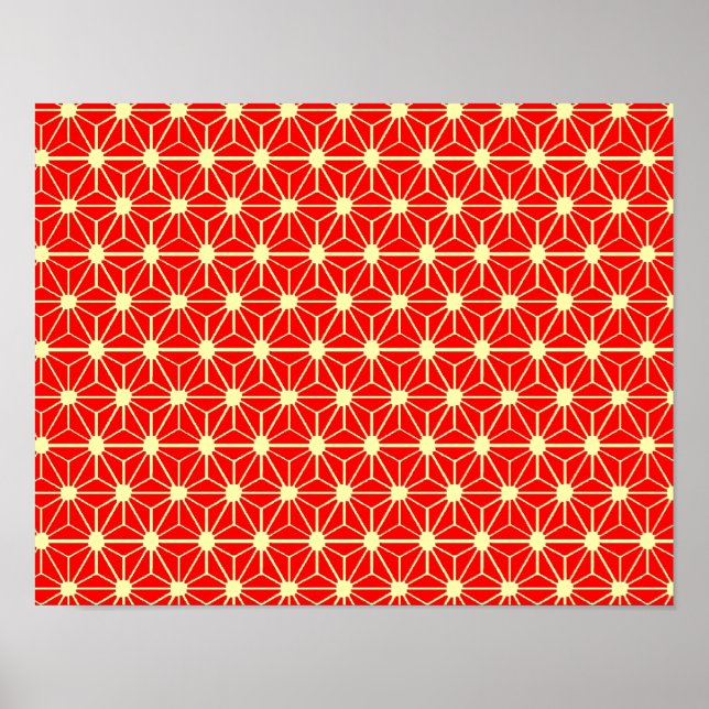 Affiche motif étoile rouge avec ligne jaune (Devant)