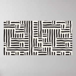 Affiche Motif extensible à la main et continu avec lignes 