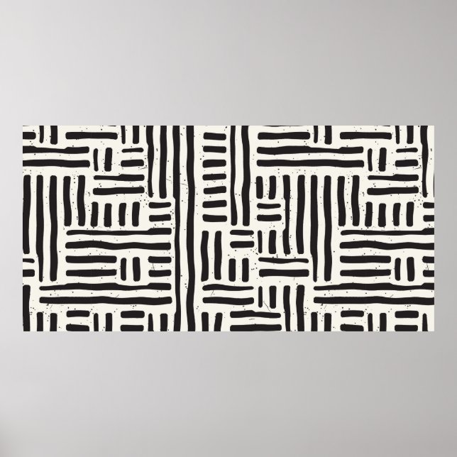 Affiche Motif extensible à la main et continu avec lignes  (Devant)