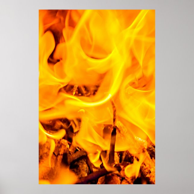 Affiche Motif Feu Et Flames (Devant)