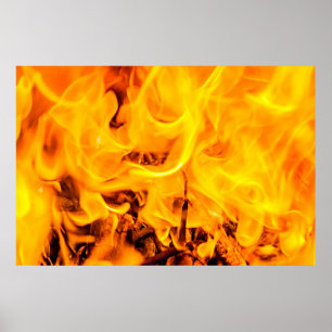 Affiche Motif Feu Et Flames