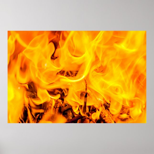 Affiche Motif Feu Et Flames (Devant)