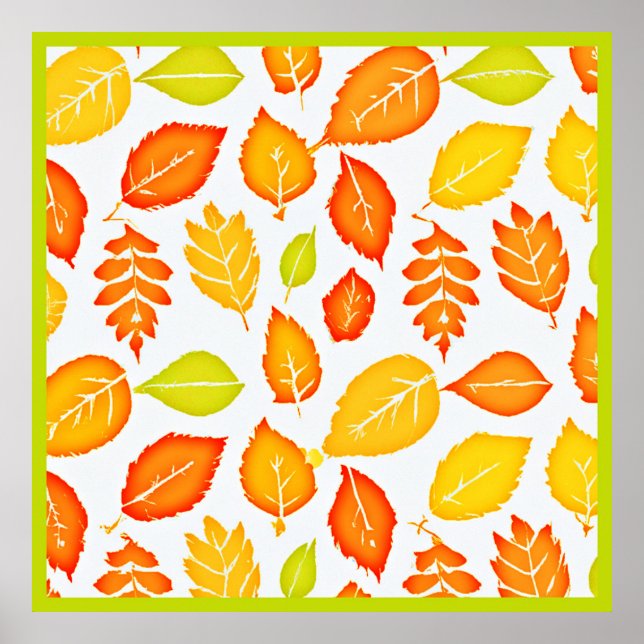 Affiche Motif Feuille coloré (Devant)