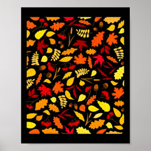 Affiche Motif feuille Design Automne Acorns Blé