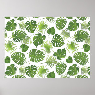 Affiche Motif Feuille élégant Green Tropical