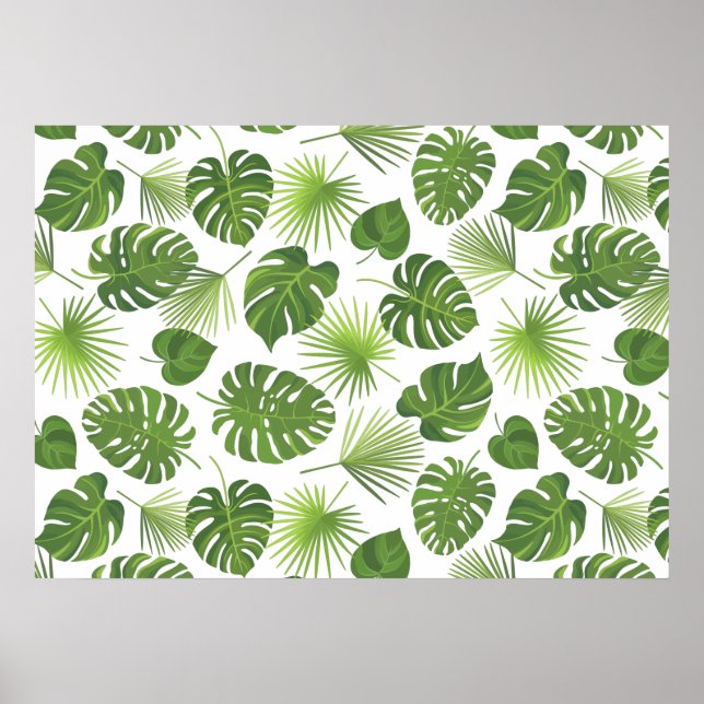 Affiche Motif Feuille élégant Green Tropical (Devant)