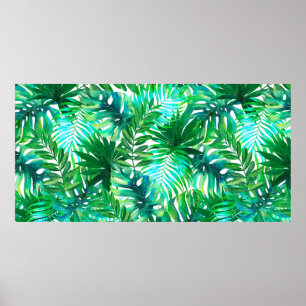 Affiche Motif feuille tropical