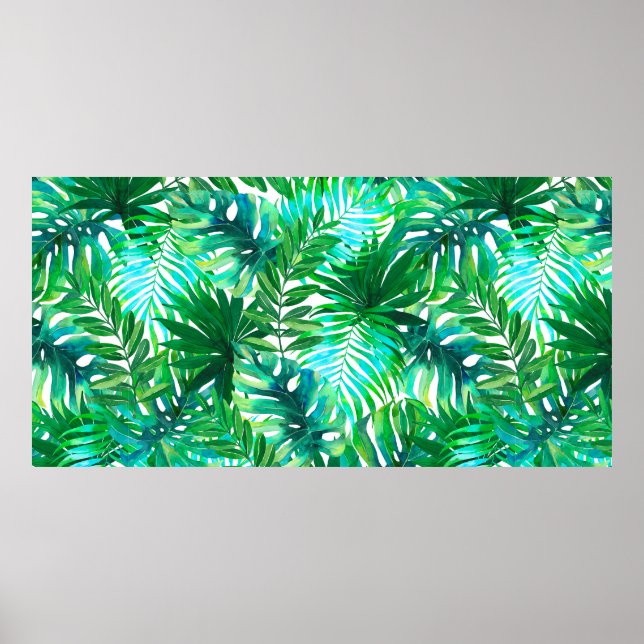 Affiche Motif feuille tropical (Devant)
