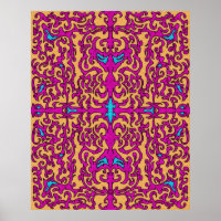 Motif flamboyant néon rose pink baroque