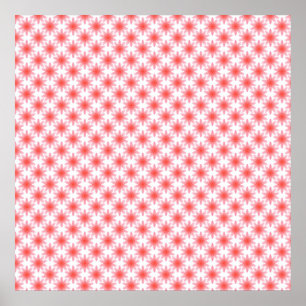 Affiche Motif Fleur Rouge