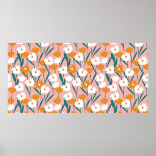 Affiche motif fleurie sans couture arrière - plan, imprime