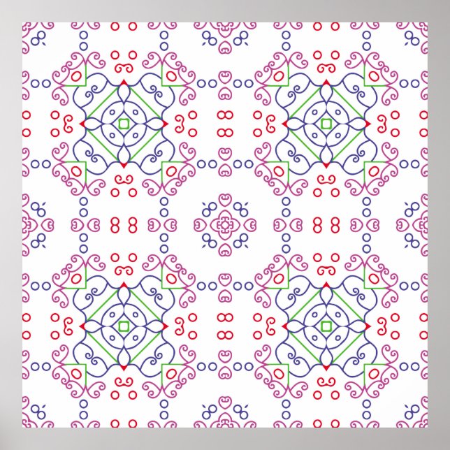 Affiche motif floral Abstrait design abstrait, art, maison (Devant)