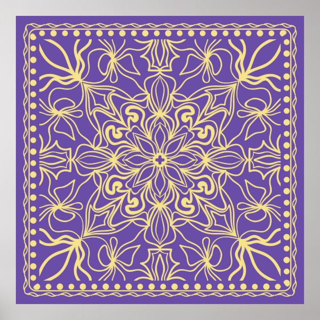 Affiche motif floral Abstrait. géométrie, conception manda (Devant)
