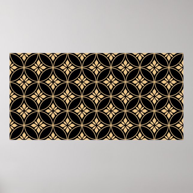 Affiche Motif floral abstrait sans couture. Arrière-groupe (Devant)