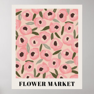 Affiche Motif floral audacieux et encré Botanique dessin