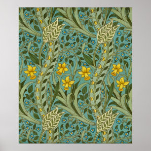 Affiche Motif floral classique Narcisse de William Morris