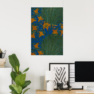 Affiche Motif floral de jour de lys vintage de Walter Cran