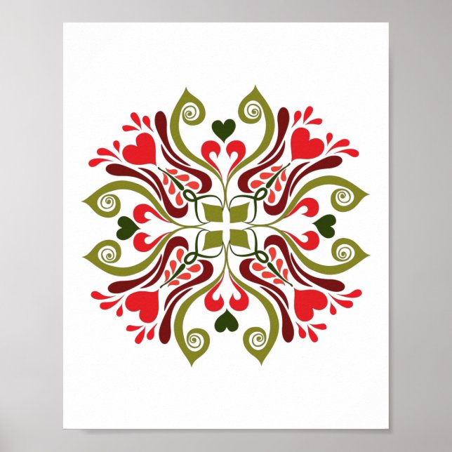Affiche Motif floral de tulipe hongrois (Devant)