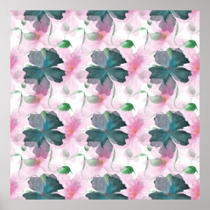 Affiche Motif floral doux Cottagecore   Esthétique pastel