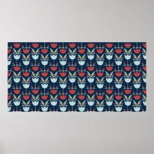 Affiche Motif floral géométrique, ornement, multicolore