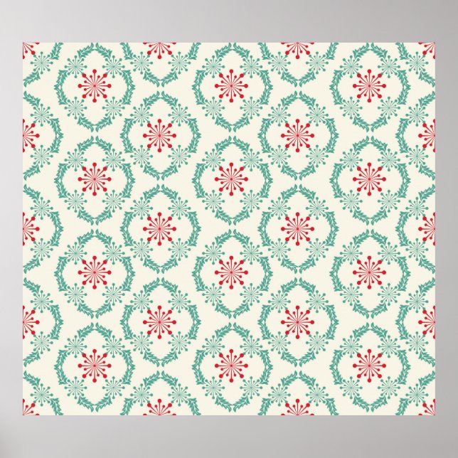 Affiche Motif floral incomparable de fleurs abstraites et  (Devant)
