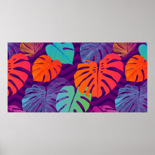 Affiche Motif floral incomparable de la Monstera del Tropi