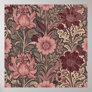 Affiche Motif floral inspiré de William Morris