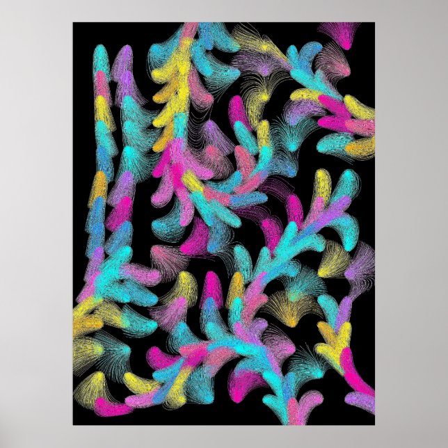 Affiche Motif Floral Moderne  (Devant)