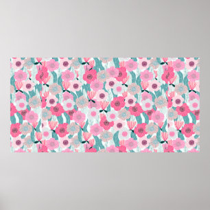 Affiche motif floral pastel Abstrait. Beau flo rose