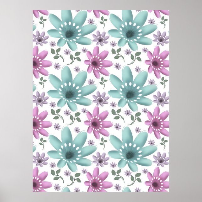 Affiche Motif floral pastel sans couture  (Devant)