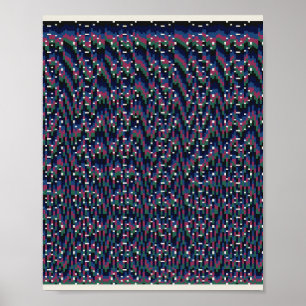Affiche  Motif Floral Pixelisé 
