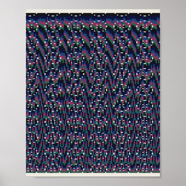 Affiche  Motif Floral Pixelisé  (Devant)