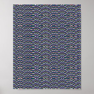 Affiche Motif floral pixelisé