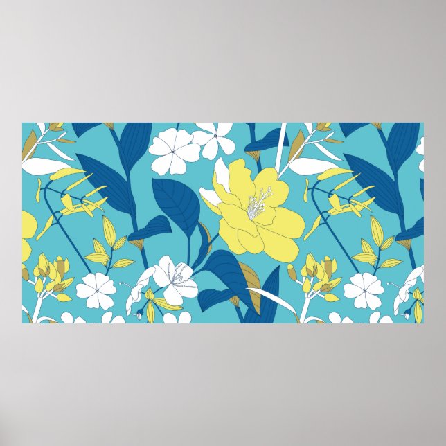 Affiche Motif floral sans couture.  (Devant)
