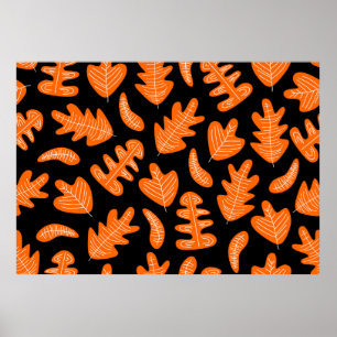 Affiche Motif floral sans couture avec feuille de style vi
