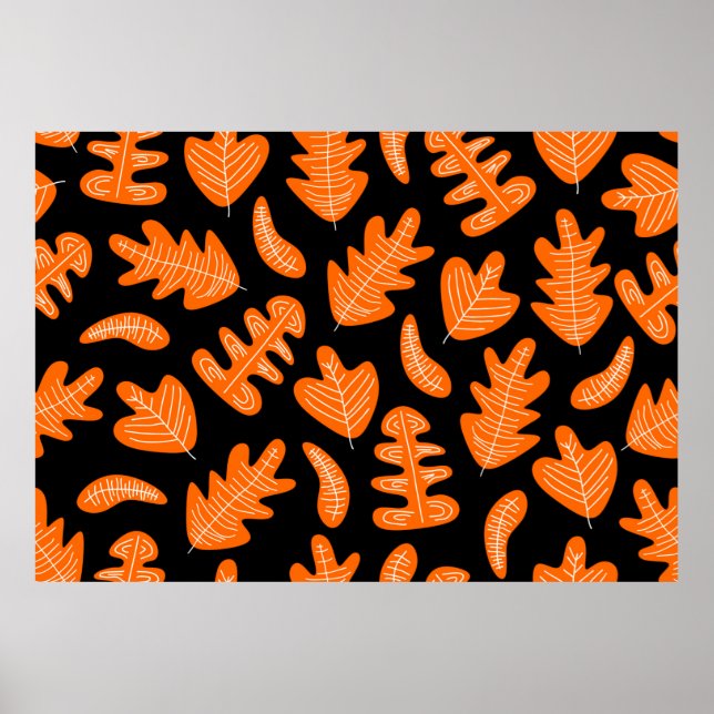 Affiche Motif floral sans couture avec feuille de style vi (Devant)