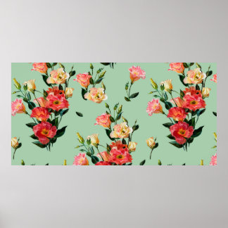 Affiche Motif floral sans couture dans le style victorien.