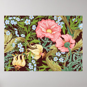 Affiche Motif floral sans couture, fond avec Dans l'art no