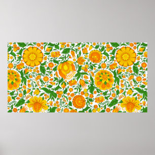 Affiche Motif floral sans couture, fond de printemps / été