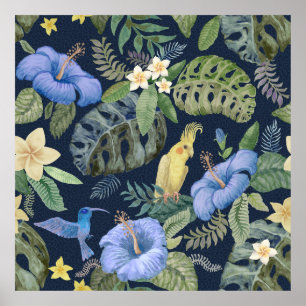 Affiche Motif floral sans joint à partir d'eau col peint à