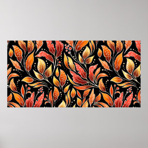 Affiche Motif floral sans soudure. Arrière - plan d'automn