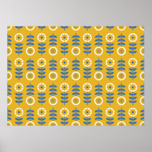 Affiche Motif floral stylisé sans couture. Style scandinav