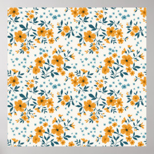 Affiche Motif floral vintage et tendance. Sans fin