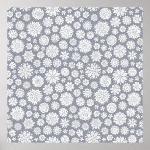 Affiche Motif floral vintage, printemps/été ba