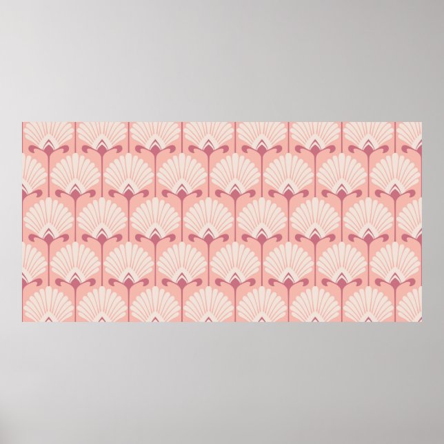 Affiche motif floral vintage transparent (Devant)