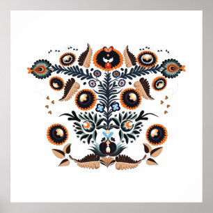 Affiche Motif folklorique bohème hongrois